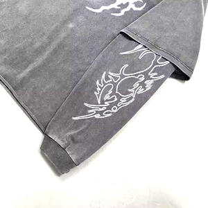 LOGO personnalisé surdimensionné délavé à l'acide t-shirt homme sweat double couche manches Patchwork Vintage Streetwear DTG impression solide hiver - Product Image 5