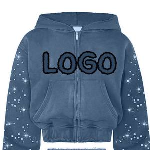 Haut de survêtement décontracté à capuche pour homme, orné de strass, respirant, écologique, léger, anti-plis, best-seller, qualité supérieure - Product Image 2