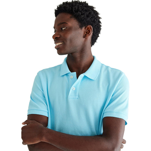 Camiseta Polo elástica con logotipo personalizado para hombre, camiseta polo cómoda de LICRA y algodón, venta al por mayor - Product Image 1