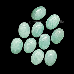 Amazonita escarabajo cabujón piedra preciosa, amazonita escarabajo talla piedra preciosa, cabujón de piedras preciosas talladas a mano, escarabajo egipcio 18mm - Product Image 1