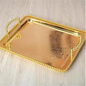 Plateau de service en métal artisanal antique de qualité supérieure pour accessoires décoratifs de mariage et de restaurant - Product Image 5