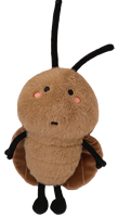 Peluche de cafard de dessin animé en velboa, coton polyester et rembourrage en coton PP, matière douce, lavable, pour Noël