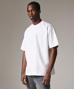 T-shirt Streetwear 100% Coton Coupe Oversize Col Rond Manches Courtes Couleur Unie Décontracté Épaules Tombantes en Maille Jersey - Product Image 5