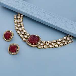 Kundan Wedding <b>Necklace</b> Elegant & Dazzling - Product Image 2