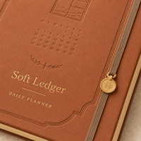 Carnet de planification quotidienne LABON personnalisé, couverture rigide gaufrée, avec élastique et marque-page décoratif, idéal pour la planification et les coffrets cadeaux