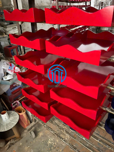 Vente en gros en usine de plateau rond en bois laqué meilleure vente de plateaux de service rectangulaires de couleur métallique or fabriqués à la main au Vietnam - Product Image 6