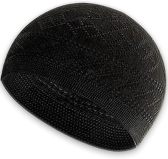 Hot Sale Men's Breathable Fleece Mesh Warm Muslim Worship Hat Factory-Price Knit Cotton Islamic Prayer Cap Geometric Pattern