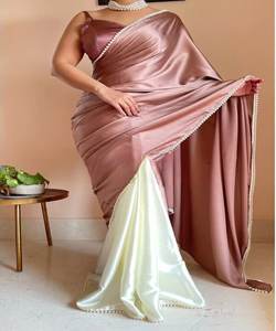 Saris indiens en soie Georgette, beauté et grâce transparentes - Tenue de soirée avec une sophistication sexy - Product Image 1
