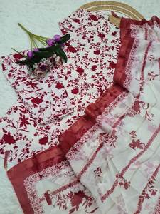 WOMEN SILK BLEND WITH <b>KURTA</b> SET SILK BLEND NEW DESIGNER <b>DRESSES</b> 3 PCS - Product Image 5