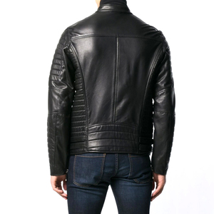 Chaqueta de cuero genuino para hombre al por mayor de primera calidad, chaqueta de cuero de vaca duradera, prendas de vestir exteriores, diseño clásico elegante para todas las estaciones - Product Image 4