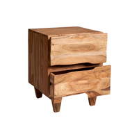 Meilleure table de chevet contemporaine en bois massif, 2 tiroirs, pliable, multifonctionnelle, appartement, salle de sport, chambre, salon, maison