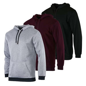 Sweats à capuche pour hommes en tissu molletonné polyester/coton délavé à l'acide, motif uni, col à capuche - Product Image 2