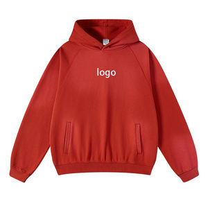 Design personnalisé Fashion Style Streetwear Plain Pullover Hoodies Stone Washed Faded Vintage Distressed Men Hoodies - Product Image 4