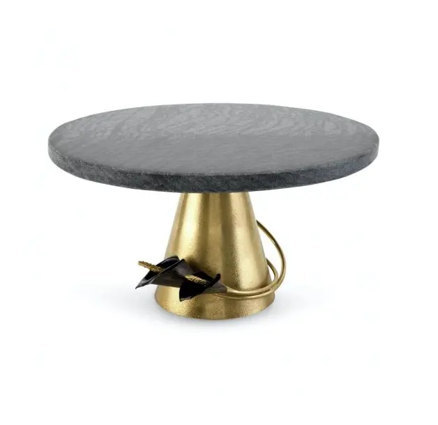 New design marble cake stand fabulous designer brass Base marble Cupcake Dessert Display Stands at cheap price