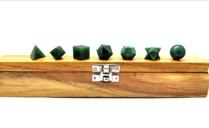 ส่งออกคุณภาพสีเขียว Aventurine Platonic 7ชิ้นศักดิ์สิทธิ์เรขาคณิตชุดสำหรับการรักษาในราคาขายส่งสำหรับผู้จัดจำหน่ายจากอินเดีย - Product Image 5