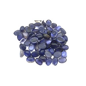 พลอยไอโอไลต์สีน้ำเงินธรรมชาติ รูปไข่ขนาด 5*7 มม. แบบคาโบชอง 50 กะรัต 60 ชิ้น ผ่านการอบความร้อน ให้สีรุ้ง สำหรับทำเครื่องประดับ พลอยธรรมชาติแบบเม็ด - Product Image 3