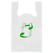 Sacs d'épicerie en plastique recyclé imprimés avec logo personnalisé avec poignées en option de conception de gousset latéral - Product Image 3