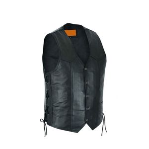 Gilet de moto en cuir de vache véritable de qualité A pour homme, respirant avec toile pour un style décontracté d'hiver - Product Image 3