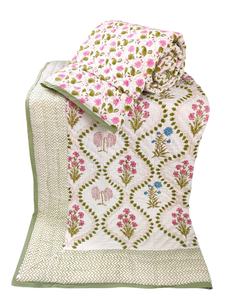 100% algodón tradicional hecho a mano edredón Reversible bloque de mano impreso cómodo tamaño Queen estampado Floral edredón de invierno - Product Image 2