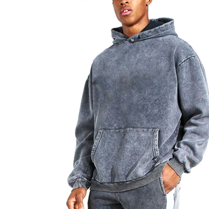 Conjunto de Sudadera con Capucha Oversize para Hombre, Algodón French Terry, Joggers Casuales, Color Sólido, Ropa Urbana de Otoño, Transpirable - Product Image 3
