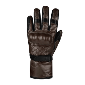 Gants de moto en cuir marron pour hommes imperméables thermiques coupe-vent pour l'hiver personnalisable nom de l'équipe - Product Image 2