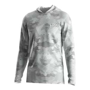 Chemise de pêche à capuche personnalisée pour fournisseur, protection solaire UPF 50, antibactérienne, anti-humidité, 100 % polyester, en vente - Product Image 1