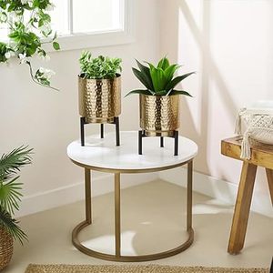 Cree una declaración moderna en su jardín o hogar con macetas de metal hechas a mano disponibles en lujoso oro, plata y negro - Product Image 6