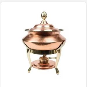 Pots chauds de chauffe-plats dorés de grande taille antiques Pots de buffet très faits Casserole raisonnable de qualité supérieure Arrivée chaude - Product Image 2