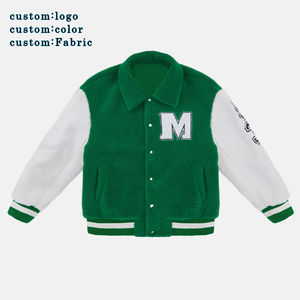 Chaqueta universitaria de lana Sherpa gruesa y esponjosa personalizada OEM para hombre, ropa de calle de invierno Vintage elegante con bordado de chenilla, chaqueta para hombre - Product Image 4