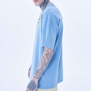 T-shirt surdimensionné vintage lavé 220 g/m² pour hommes 100% coton Logo personnalisable Service ODM/OEM avec T-Shirt à manches courtes pour hommes - Product Image 3