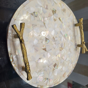 Plateau en bois poli avec poignées, écologique, de bonne qualité, plateau de service alimentaire, thème bouddhiste, forme personnalisée, maison, bureau, restaurant - Product Image 1