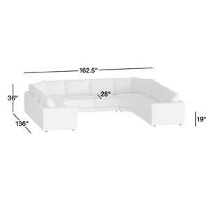 Gather Deep 5-Piece U-Shaped Chesterfield Sofa European Style Fabric <b>Wedge</b> Sectional <b>Set</b> for Living Room Furniture - Product Image 3
