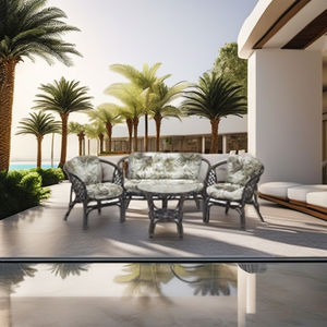 Bali Set Table Basse Coussin Rouge Moderne Antique Design Meubles De Maison Salon Villa Hôtel CV. Rotin fait main Craftindo - Product Image 1