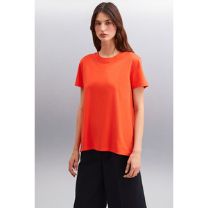 GRIMELANGE Samantha T-shirt basique en tricot long pour femme, 100% coton biologique, coupe confortable - Product Image 4