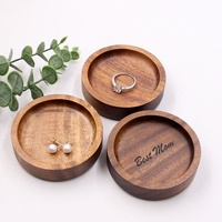 Anneau en bois massif de 70mm, support de bague de fiançailles, plateau de bijoux de voyage, cadeau de mariage pour demoiselle d'honneur