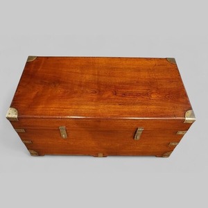 Coffre en bois de teck victorien avec bordure en laiton - Product Image 6