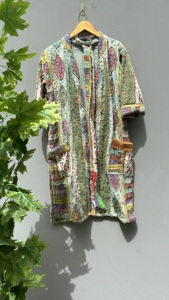 Chaqueta Kantha Vintage para mujer, vestido largo acolchado de invierno para la playa, nuevo Suzani bordado, apliques de relleno de algodón transpirable - Product Image 5