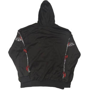 Men's Quality Oversized Breathable Hoodie with Full <b>Zip</b> & Graphic Print Rhinestone Sweatshirt for Winter Wholesale Price - Product Image 4