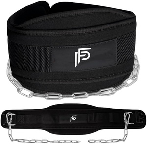 เข็มขัดดิปเบลท์สำหรับยกน้ำหนักพร้อมโซ่สำหรับดึงข้อและดิปเบลท์สำหรับออกกำลังกายแบบดิปและสควอท อุปกรณ์เพื่อความปลอดภัยในการออกกำลังกาย - Product Image 1