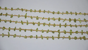 Belle chaîne de chapelet en copeaux non coupés, chaîne de chapelet enroulée en fil plaqué or, chaîne de perles en copeaux naturels non coupés pour la fabrication de bijoux - Product Image 5