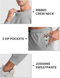 Ensemble de survêtement décontracté réversible 2 pièces pour homme, taille XXL, automne, sweat à capuche à manches longues, pantalon de jogging en molleton respirant, personnalisable - Product Image 3