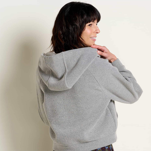 Sudadera con Capucha Gris Personalizada para Mujer, con Cremallera Completa, Felpa Suave, con Logotipo Bordado en 3D, para Uso Casual o Ropa de Estar en Casa - Product Image 3