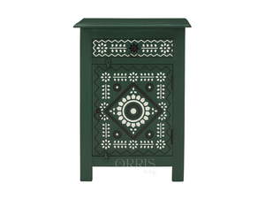 Chevet en bois massif artisanal avec motifs sculptés complexes, design moderne, rangement, construction durable pour hôtel et usage domestique - Product Image 5