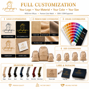 Bolsas de Terciopelo con Cordón y Logotipo Personalizado Bordado, Elegantes, para Empaque de Joyería - Product Image 4