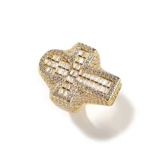Iced Out VVS Moissanite Diamond <b>Key</b> Cross <b>Ring</b> Certified Diamond Tester Approved HipHop Bling - Product Image 2