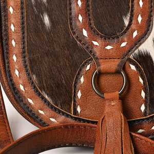 Bolso bandolera occidental de piel de vaca de alta calidad fabricante de bolso bandolera de piel auténtica de alta calidad - Product Image 2