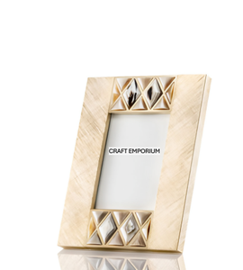 Marco de Fotos Ecológico Hecho a Mano con Incrustaciones de Hueso Natural/Teñido en Latón, Diseño Intrincado de Lujo para Decoración del Hogar u Oficina - Product Image 5