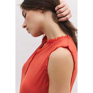 Blusa Casual Fluida para Mujer, con Logotipo Bordado, Tela de Chifón, Estilo Corto con Volantes, Estilo de Oficina, Tallas XL, Otoño Primavera - Product Image 3