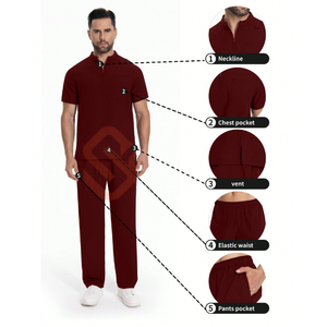Uniforme de hospital para hombre, conjunto de 2 piezas de algodón 100% antibacteriano para ropa de personal de hospital, uniforme de enfermera de talla grande - Product Image 2