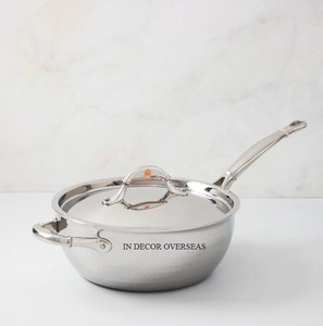 Fantaisie Designer Haute Qualité En Acier Inoxydable Argent Brillant Poli Martelé Texture Ruffoni Ustensiles De Cuisine Chef Pan Ensembles - Product Image 1